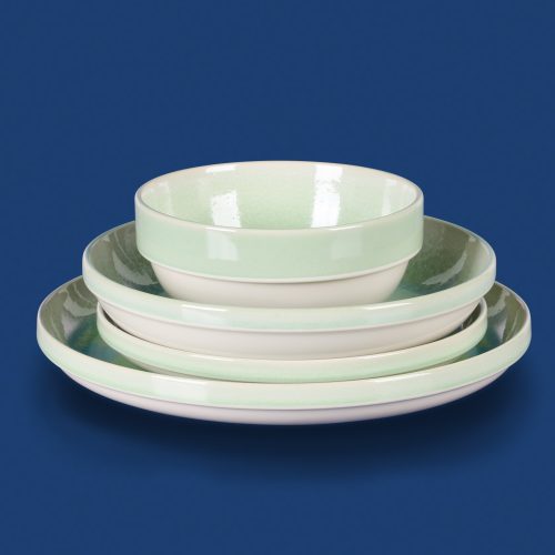 142415.16RSKEBANQUETTE16PCSTACKABLEDWSETGREENRDREACTIVEGLAZESTONEWAREPA106431009