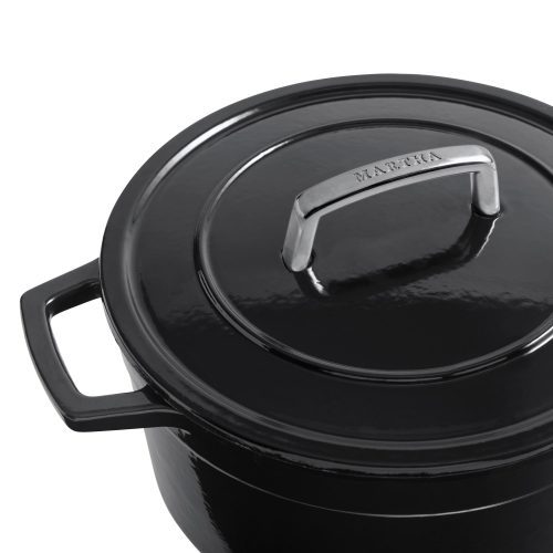 Enamel Cast Iron 7 QT Dutch Oven Black 4copy