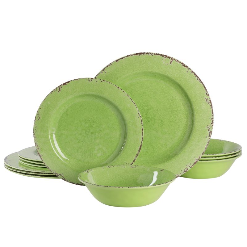 PA101200 LGMAUNA 12PCDWSET CRACKLELOOKDECAL MELAMINE GREEN.001