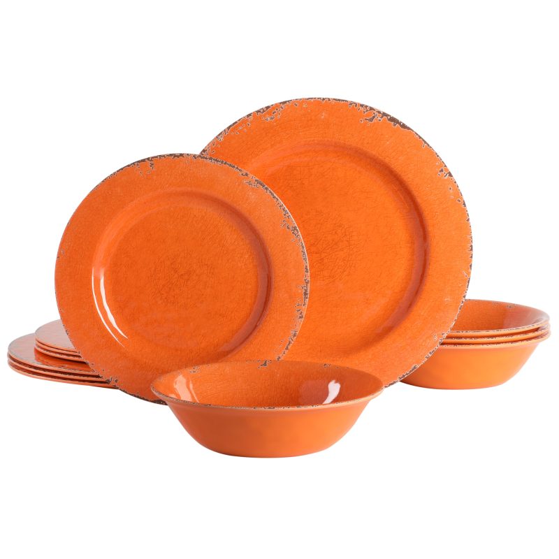 PA101200 LGMAUNA 12PCDWSET CRACKLELOOKDECAL MELAMINE ORANGE.001