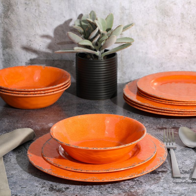 PA101200 LGMAUNA 12PCDWSET CRACKLELOOKDECAL MELAMINE ORANGE.009