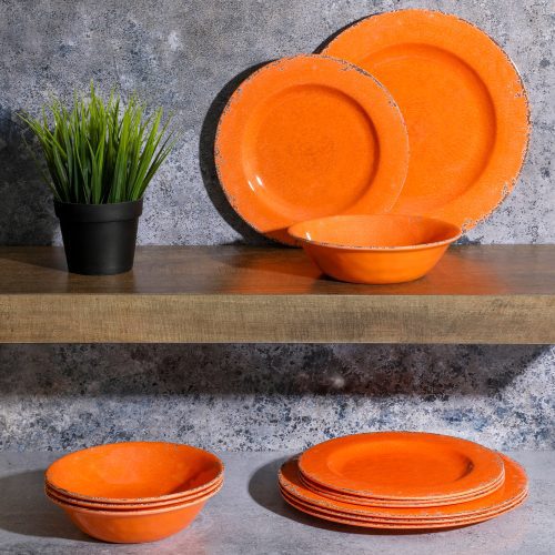 PA101200 LGMAUNA 12PCDWSET CRACKLELOOKDECAL MELAMINE ORANGE.010